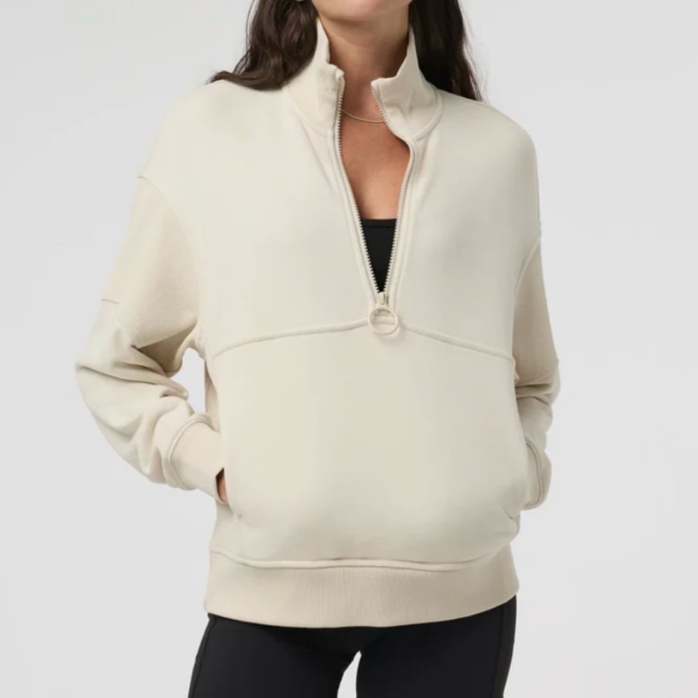 Vuori Sedona Rib Half Zip Sweatshirt Pullover Bone Medium